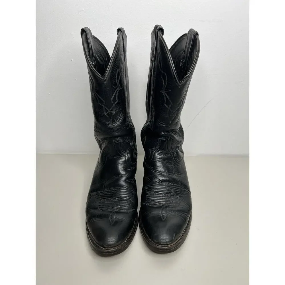 Dan Post Cowboy Boots Black Leather Men’s Size 9 D Style 6621